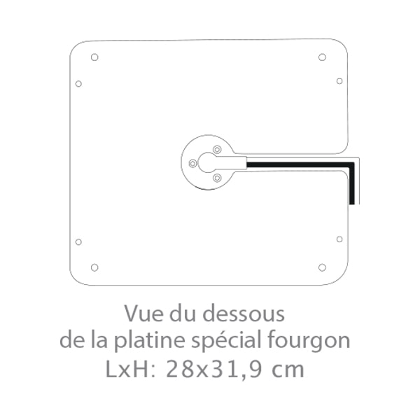 Platine d'adaptation d'antenne satellite ALDEN pour fourgon