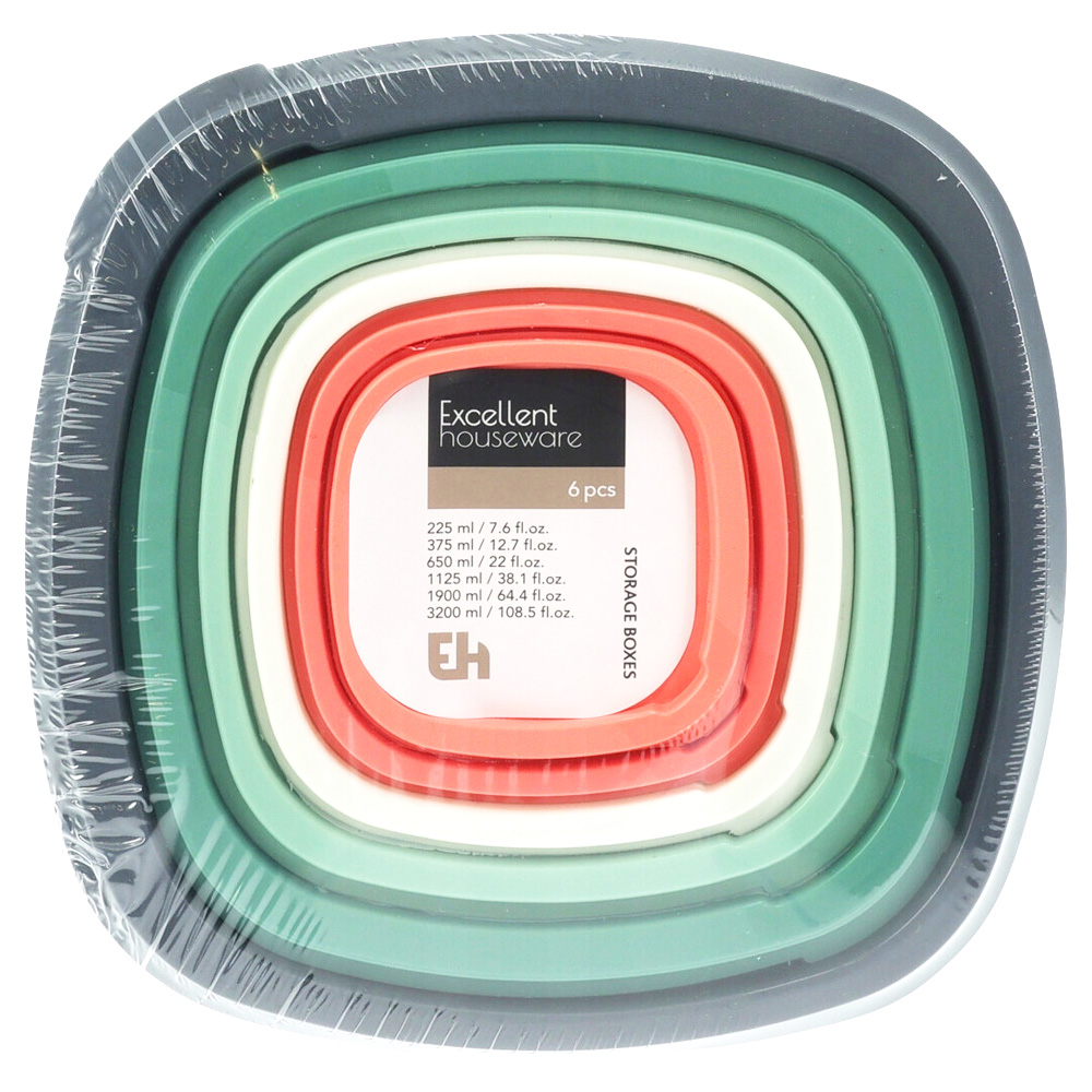 Set de 5 botes de conservation transparentes avec couvercles