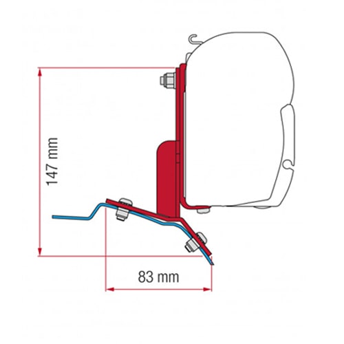 Adaptateur store Fiamma F45s  pour Ford Custom