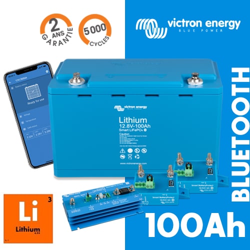 Batterie au Lithium VICTRON ENERGY 100Ah  + BMS + BATTERY PROTECT
