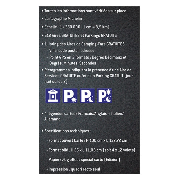 Carte SUISSE Aires de CC et parkings gratuits
