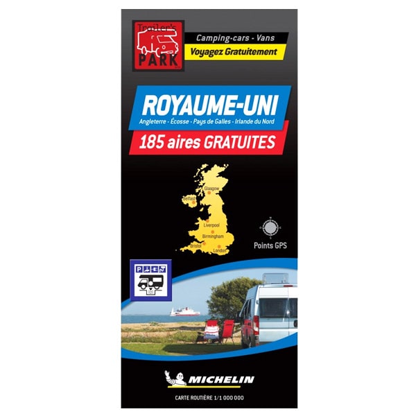 Carte ROYAUME UNI Aires de CC et Parkings gratuits