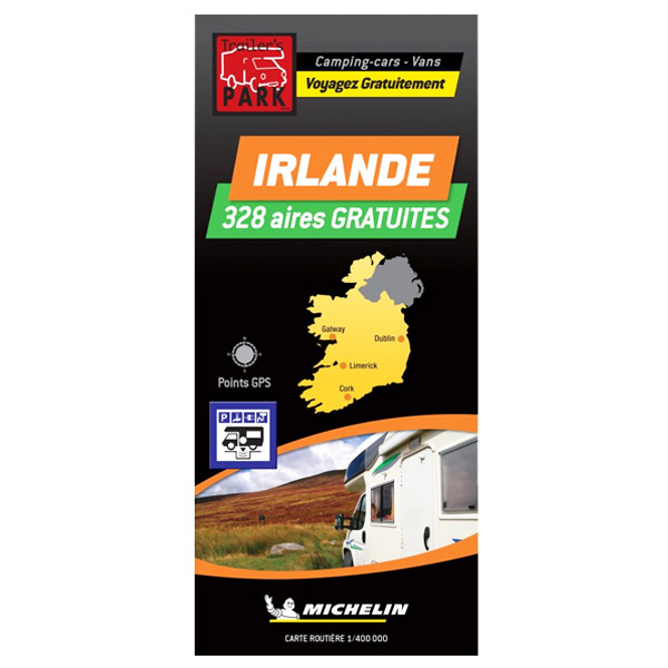 Carte IRLANDE Aires de CC et Parkings gratuits