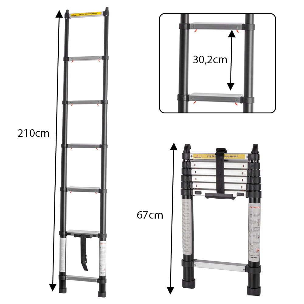 Echelle Alu t�l�scopique 2M10 LADDY ALCOVE BRUNNER