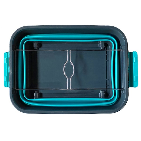 Sysdisen Seau Rectangulaire Pliable En Silicone - 46x22.5cm Pour Lavage Voiture Ou Rangement