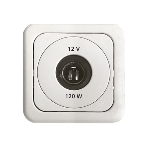 Prise 12V encastrable grise claire avec entourage