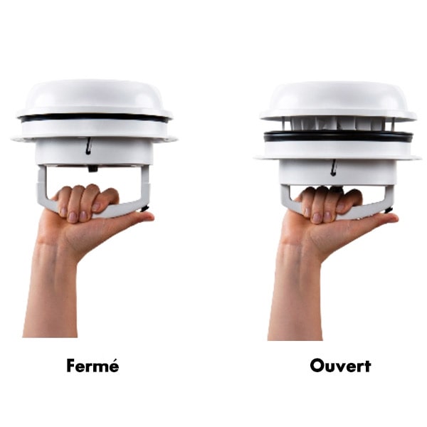 Arateur de toit MAXXFAN Dome Plus Blanc LED