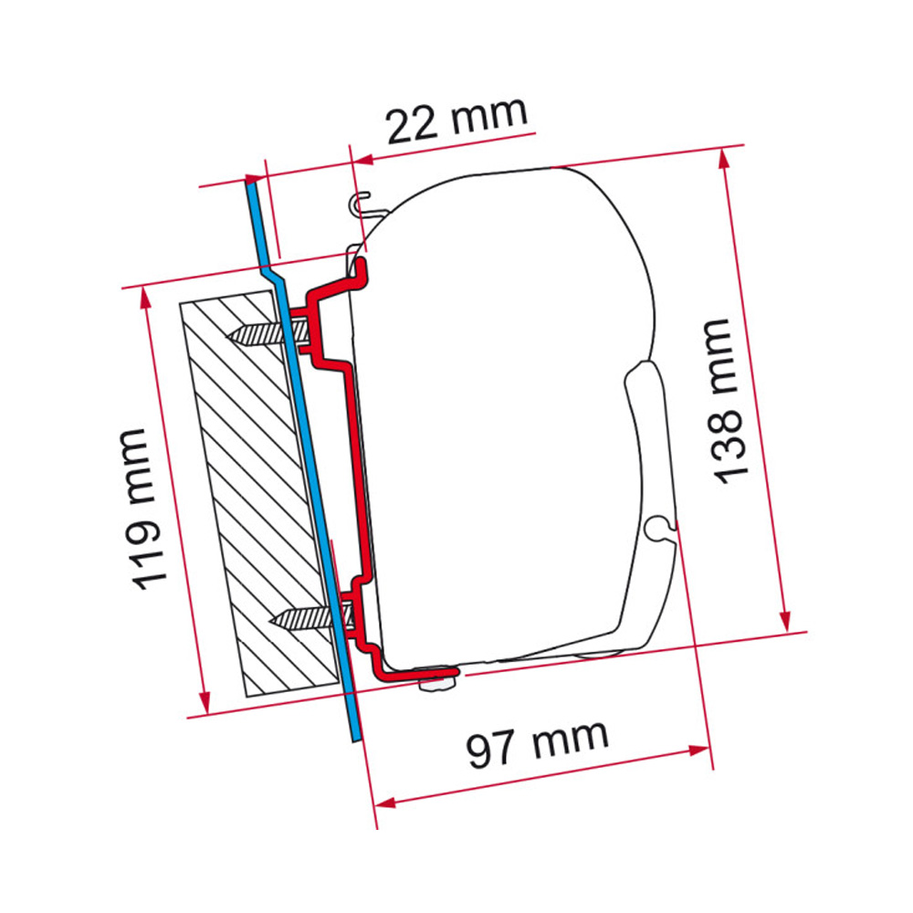 Adaptateur store Fiamma F45S F70 FORD Transit