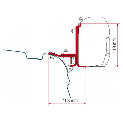 Adaptateur store Fiamma F45S F70 VW T5 VW T6 