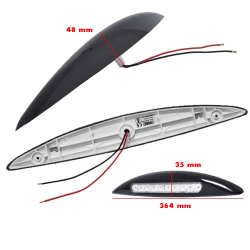 clairage Auvent 10 LED 5W 364 mm Noir