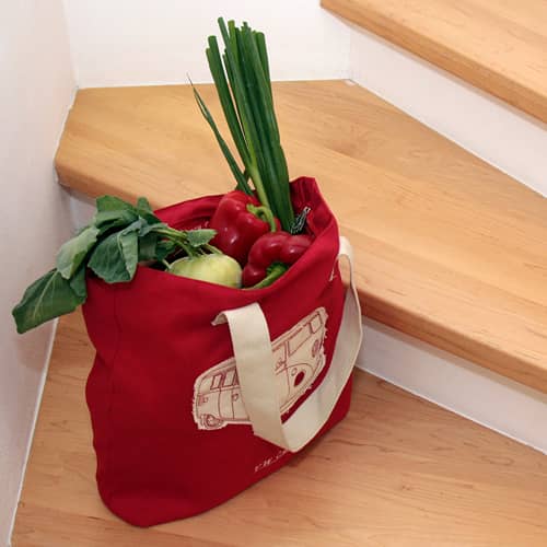Sac Cabas en toile doubl rouge Combi VW