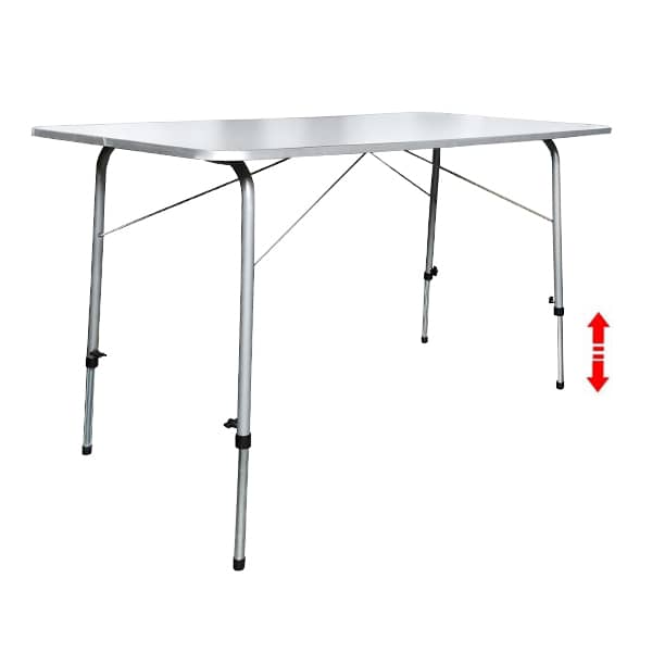 TABLE DE CAMPING PLIABLE ET RÉGLABLE - OVALE - 6 PERSONNES