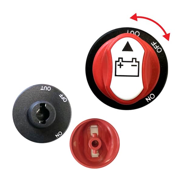 Coupe batterie 12V  cble 100A avec clef avec cache-cbles