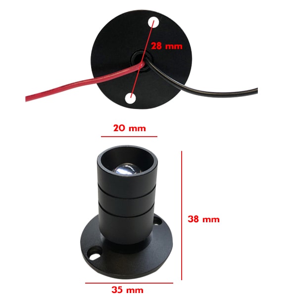 Mini Spot LED 12V 1W orientable 