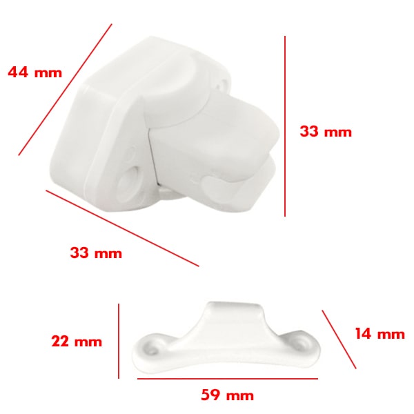 Arrêt de porte magnétique 10kg Blanc - Camping-car, Caravane