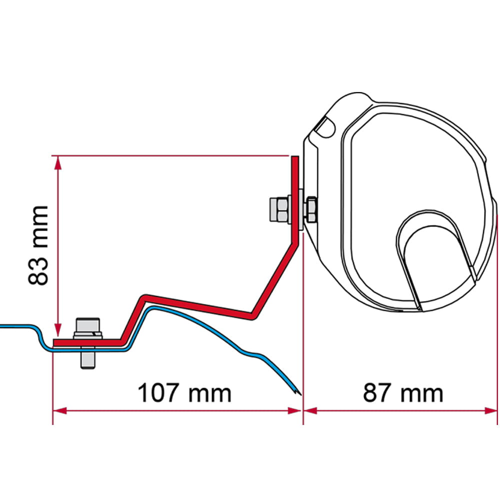 Adaptateur store FIAMMA F35 2m60 pour MERCEDES Viano et VITO
