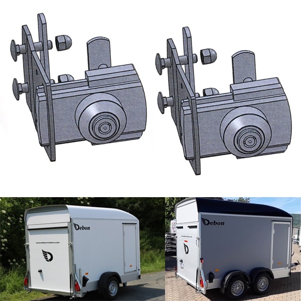 Lot de 2 Verrous IMC portes arrires de remorque