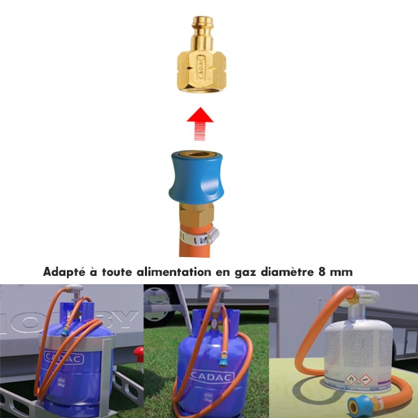 Raccord gaz rapide 1/4 CADAC