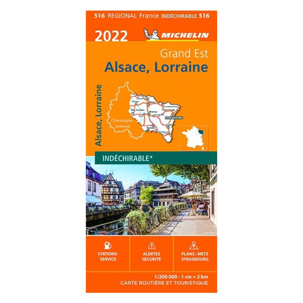 Carte Michelin ALSACE LORRAINE indchirable 2022