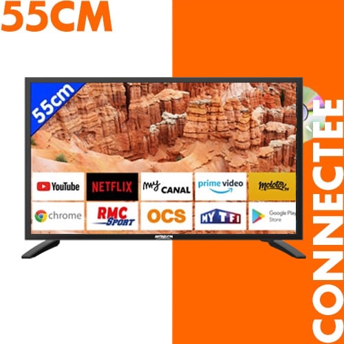 TV HD LED T2 55 CM SMART ANTARION Connectée