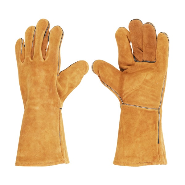 Gants de Barbecue avec coutures en cuir, 16 pouces, gants de four  professionnels pour Barbecue, cheminée, support de casserole de cuisine