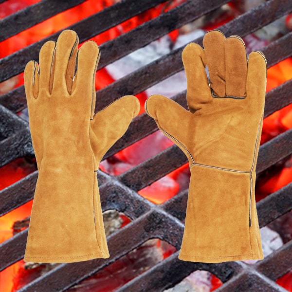 Barbecue GENERIQUE 1pair Hot BBQ Griller Gants de cuisson Extreme résistant  à la chaleur du four Gants de soudage_Kiliaadk1614