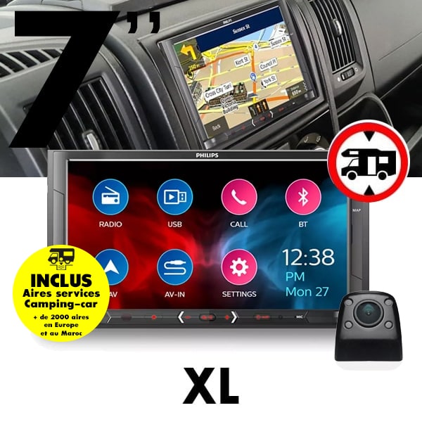 GPS Camping-car PHILIPS CE600N pour Ducato depuis 2022 + camera IDCAM120FB