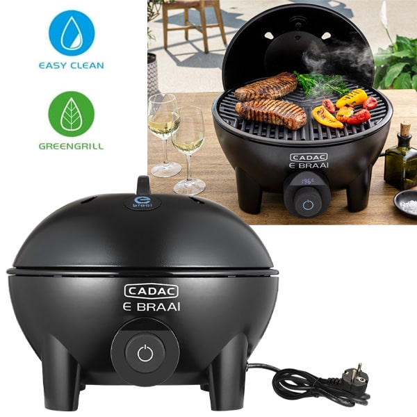 Barbecue électrique E-BRAAI 40 Noir de chez CADAC - Latour Mobilier de  Jardin