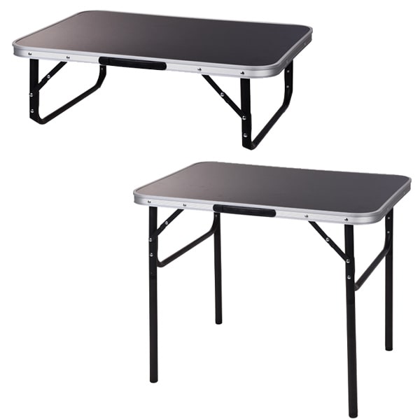 Table de camping pliante noir 75 x 55 cm
