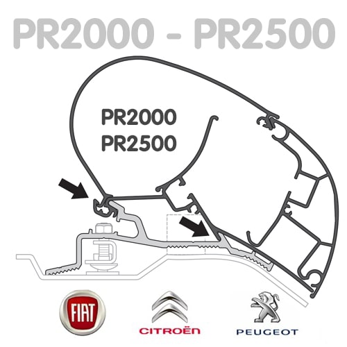 Adaptateur store DOMETIC PR 2000 et 2500 Ducato H2 de 2006  2021