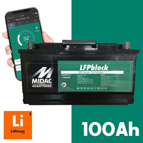 Batterie Lithium MIDAC LFP 12V 100Ah
