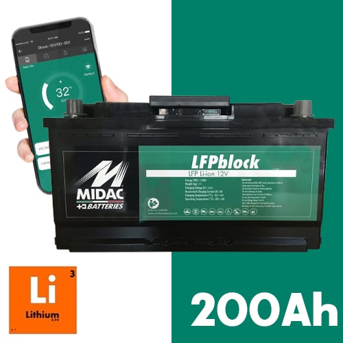Batterie Lithium MIDAC LFP 12V 200Ah
