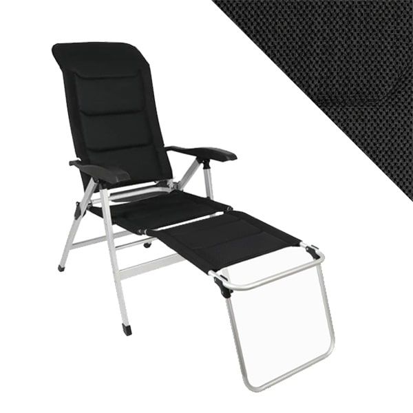 Fauteuil Confort MESH Noir Bayasun + Repose-jambes OFFERT