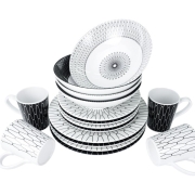 Lot de vaisselle Mlamine BLACK WHITE