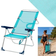 Fauteuil de plage alu confort turquoise TRIGANO