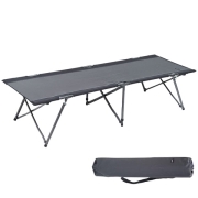 Lit de camp acier gris noir TRIGANO
