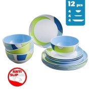 Lot de vaisselle mlamine Midday PACIFIC 12 pices