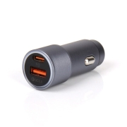 Prise allume-cigare aluminium USB A + C CARBEST