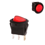 Interrupteur 220V rond rouge lumineux