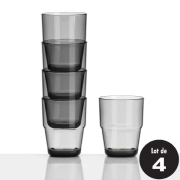 Lot de 4 verres 23 cl Smoke Grey