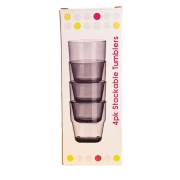 Lot de 4 verres 23cl empilables en acrylique