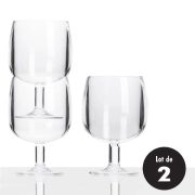 Lot de 2 verres  vin empilables acryliques 23cl