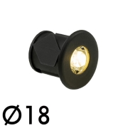 Mini Spot LED 12V Campio Noir 0,3W 18mm encastrable