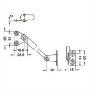 Compas de placard vrin 265 mm