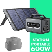 Station lectrique portable Ugreen GS600W + Panneau solaire 100W + Sacoche transport