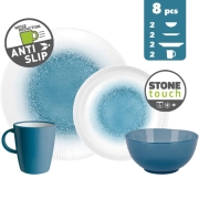 Lot de vaisselle Stone Touch METEORE TETE A TETE