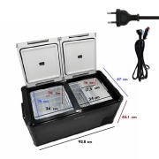 Glacire 75L  compression Dual Zone 12/24V et 230V MESTIC MCCP-75 AC/DC