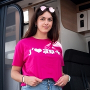 TShirt Camping-car Plus coton ROSE FUCHSIA
