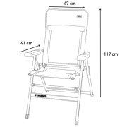 Fauteuil inclinable alu dossier haut ECO Basalte TRIGANO