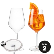 Lot de 2 verres  vin anti-drapants 47 cl